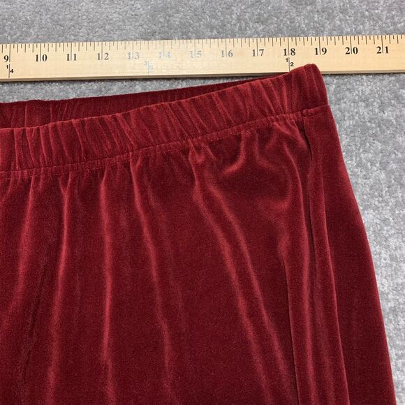 Roaman's Velour Jogger Pants Women 1X Burgundy Pull On v45 - Picture 5 of 12